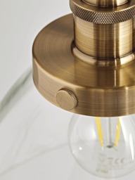 Domed Glass Pendant - Brass - thumbnail 4