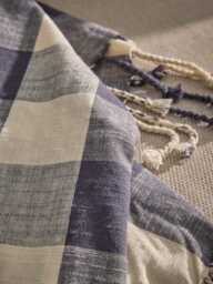 Gingham Indoor Outdoor Throw - Blue - thumbnail 4