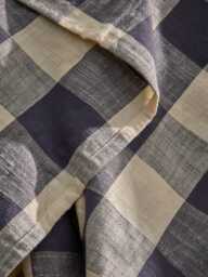 Gingham Indoor Outdoor Throw - Blue - thumbnail 3