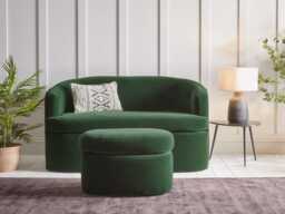 Lulea Two Seater Sofa - Ocean Opulent Cotton Velvet - thumbnail 2