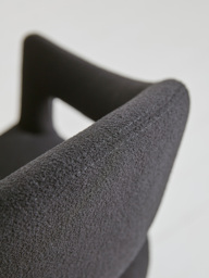 Two Bouclé Counter Stools - Black - thumbnail 2