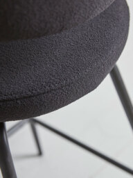 Two Bouclé Counter Stools - Black - thumbnail 3