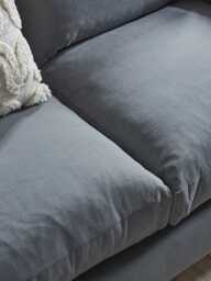 Edmonton Three Seater Sofa - Pale Stone Opulent Cotton Velvet - thumbnail 2