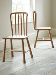 Two Bergen Oak Dining Chairs - Natural - thumbnail 1