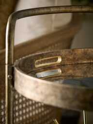 Round Antiqued Glass Drinks Trolley - thumbnail 3