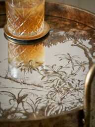 Round Antiqued Glass Drinks Trolley - thumbnail 5