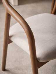 Walnut Upholstered Dining Chair - Set of 2 - thumbnail 2