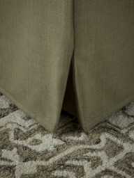 Loose Cover Coffee Table Ottoman - Mink Grey Opulent Cotton Velvet - thumbnail 2
