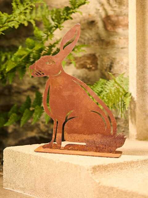 Rusty Hare Garden Ornament - image 1