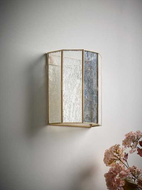 Faceted Mercury Glass Wall Light - image 1