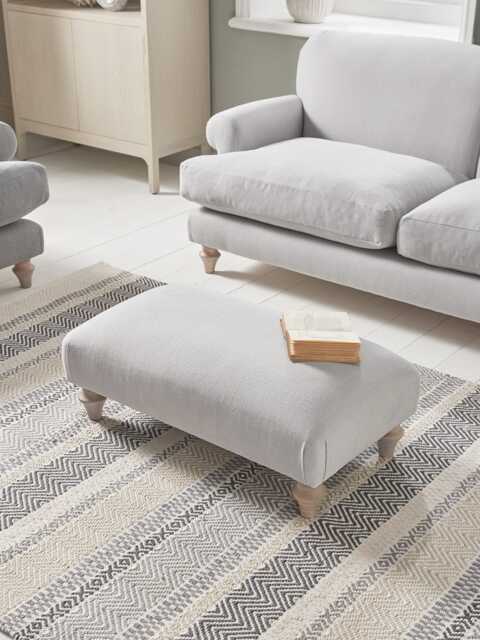 Kiruna Ottoman - Seashell Opulent Cotton Velvet - image 1