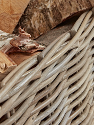 Rattan Log Basket Trolley - thumbnail 3