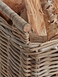 Rattan Log Basket Trolley - thumbnail 2