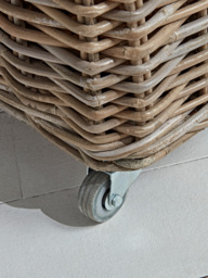 Rattan Log Basket Trolley - thumbnail 4