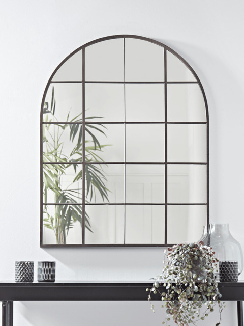 Black Arched Window Mirror - image 1