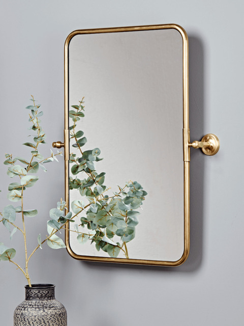 French Rectangle Wall Mirror -  Brass - image 1