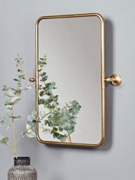 French Rectangle Wall Mirror -  Brass - thumbnail 1
