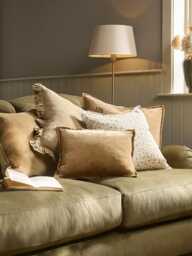 Ruffle Cotton Linen Square Cushion Cover - Nutmeg - thumbnail 5