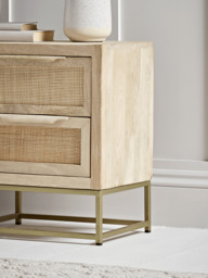 Flat Rattan Webbing Bedside Table - thumbnail 2