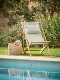 Olive Stripe Classic Deck Chair