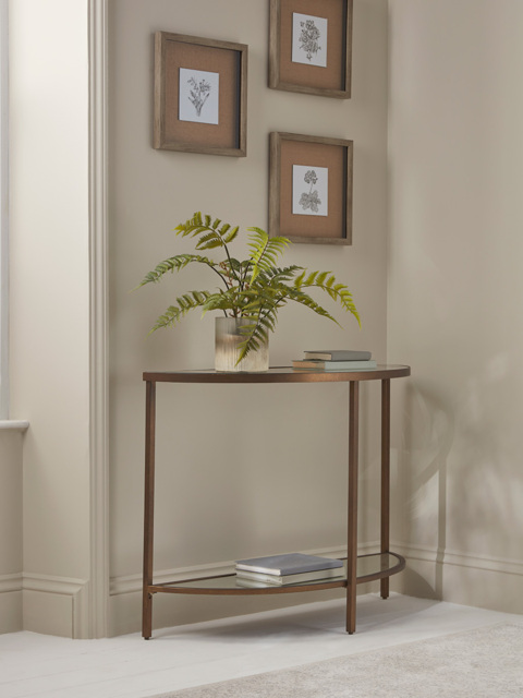 Glass Display Console Table - Aged Bronze - image 1