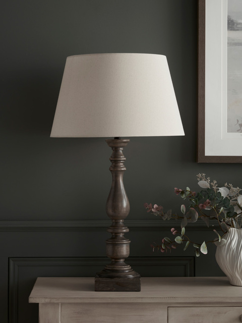 Greywash Turned Table Lamp - image 1