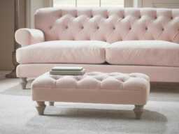 Bern Ottoman - Pale Stone Opulent Cotton Velvet - thumbnail 5