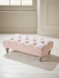 Bern Ottoman - Pale Stone Opulent Cotton Velvet - thumbnail 3