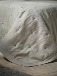 Cotton Linen Kingsize Quilt - Natural - thumbnail 4