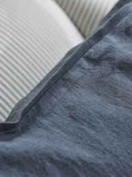 Cotton Linen Large Square Cushion Cover - Steel Blue - thumbnail 3