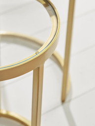 Two Glass Topped Nesting Tables - thumbnail 2