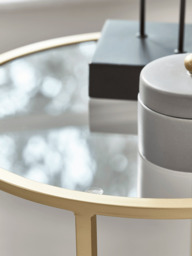 Round Gold & Glass Side Table - thumbnail 3