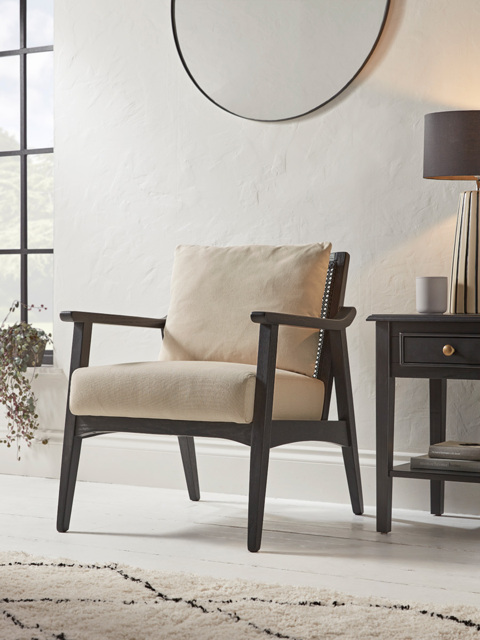 Cane Webbing Armchair - Black - image 1