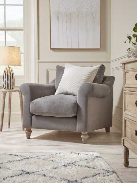 Kalmar Armchair - Eucalyptus Cotton Stripe - image 1