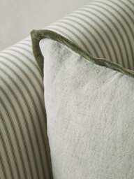 Velvet & Cotton Linen Square Cushion Cover - Moss Green - thumbnail 5