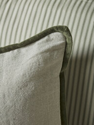 Velvet & Cotton Linen Square Cushion Cover - Moss Green - thumbnail 4