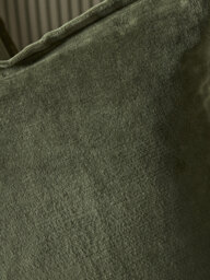Velvet & Cotton Linen Square Cushion Cover - Moss Green - thumbnail 3