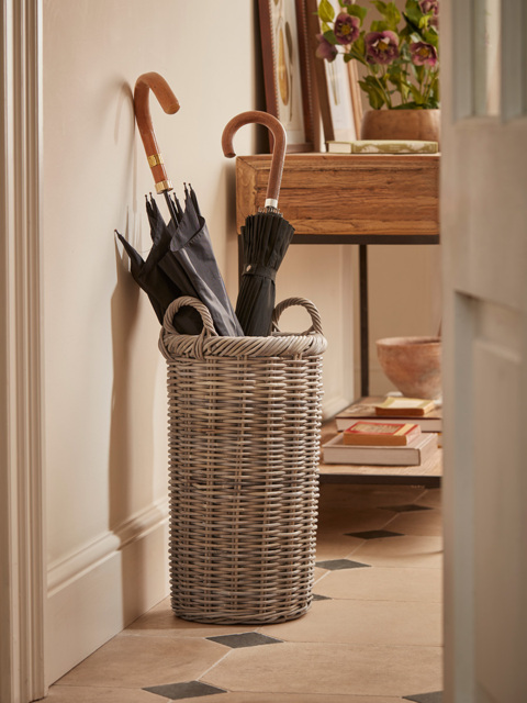 Rattan Umbrella Basket - Round - image 1