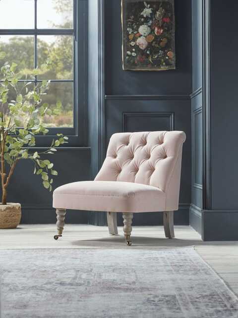 Domme Armchair - Soft Grey Opulent Cotton Velvet - image 1