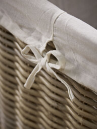 Lined Rattan Laundry Basket - Square - thumbnail 4