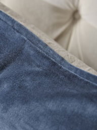 Velvet & Cotton Linen Large Square Cushion Cover - Steel Blue - thumbnail 3