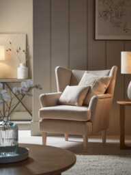 Trosa Armchair - Delicate Rose Opulent Cotton Velvet - thumbnail 3