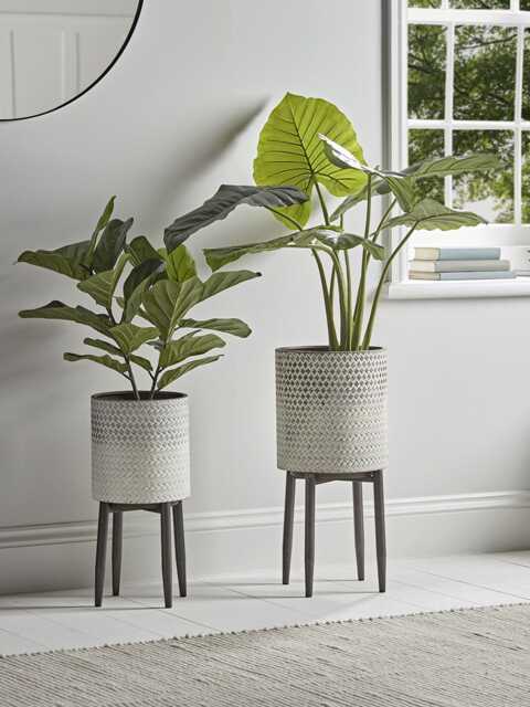 Ombre Whitewashed Standing Planter - Small - image 1
