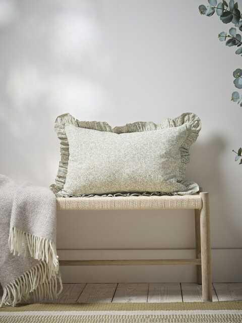 Indira Hand Block Printed Cushion Cover - Olive Green - image 1