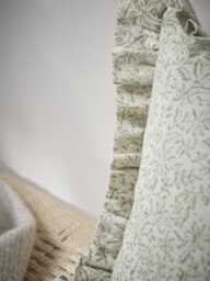 Indira Hand Block Printed Cushion Cover - Olive Green - thumbnail 4