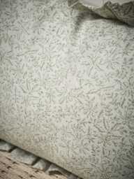 Indira Hand Block Printed Cushion Cover - Olive Green - thumbnail 2