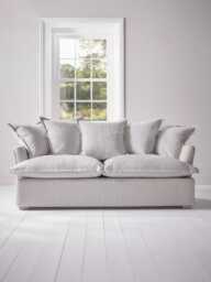 Umea Two Seater Sofa - Soft Grey Opulent Cotton Velvet - thumbnail 4