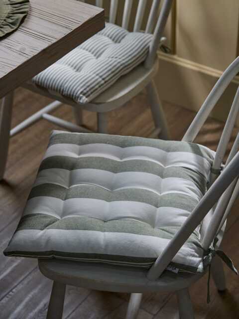 Wide Stripe Indoor/Outdoor Seat Pad - Olive - image 1