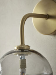 Smoked Ribbed Glass Wall Light - Round - thumbnail 5