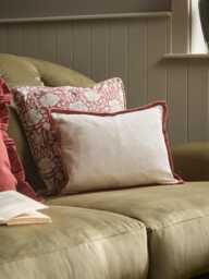 Velvet & Cotton Linen Rectangular Cushion Cover - Deep Red - thumbnail 2